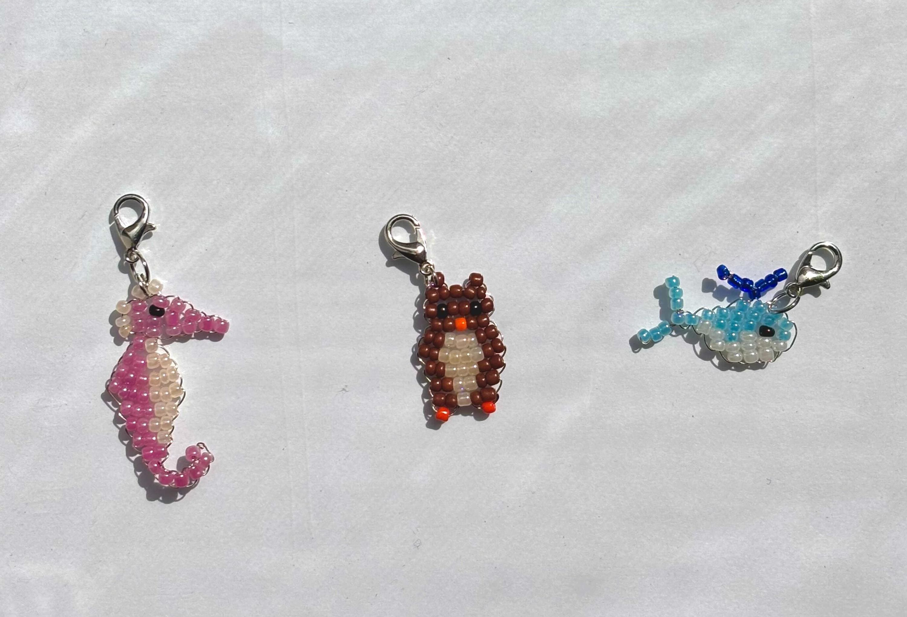 Beaded Keychain Animals | Seahorse | Owl | Whale