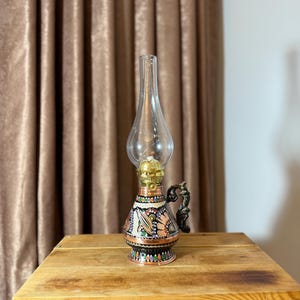 Kupfer Öllampe, Vintage Öllampe, handgemachte Vintage Öllampe, dekorative Kupfer Öllampe