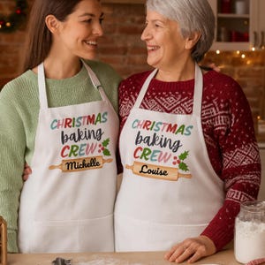Personalized Christmas Baking Crew Apron/Christmas Gift/ Apron For Christmas/ Christmas Party Wear