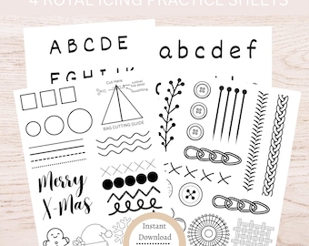 Royal Icing Practice Sheets | Cookie Decorating Templates (4 PDF)