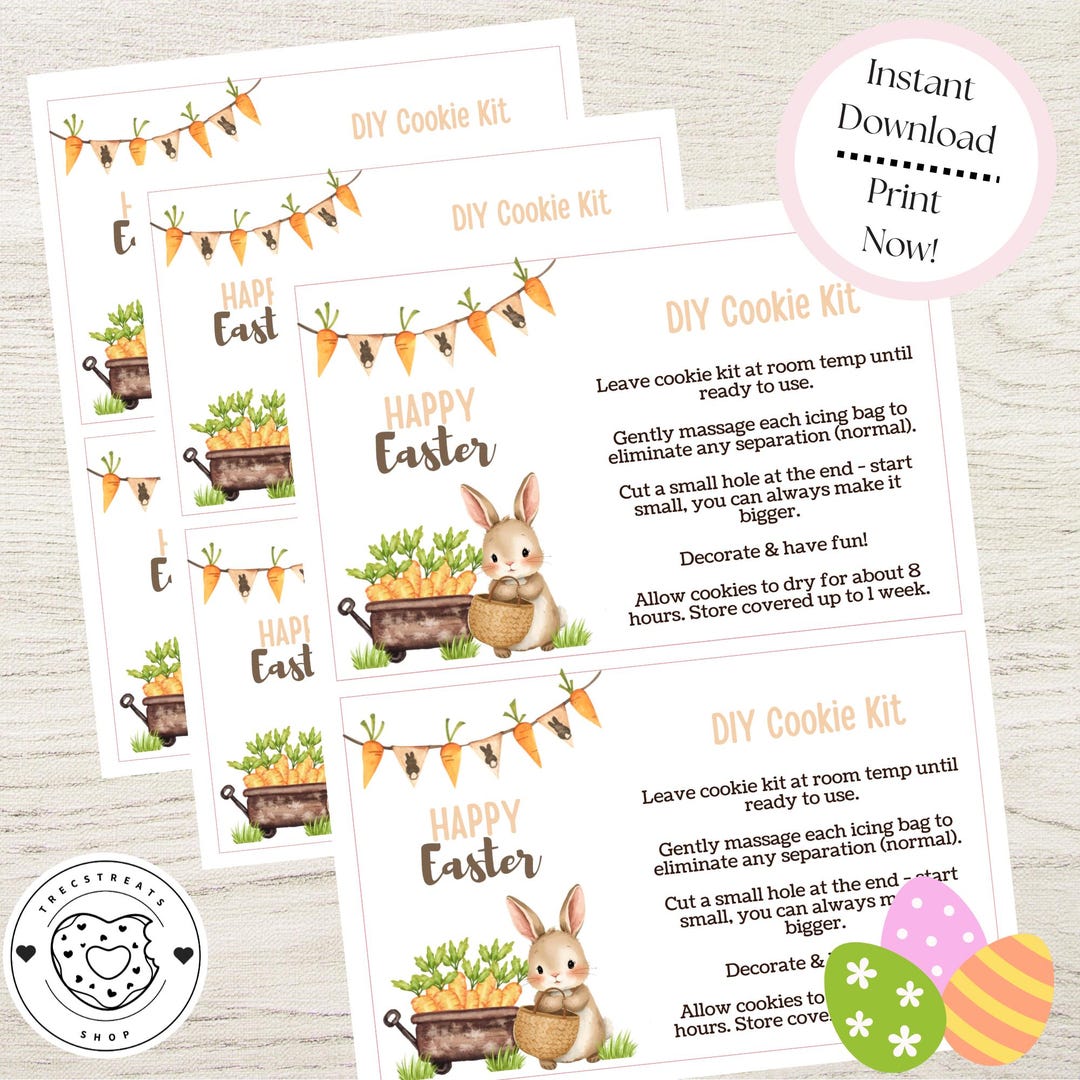 Easter Cookie Kit Instructions – DIY Baking Template (digital Download ...
