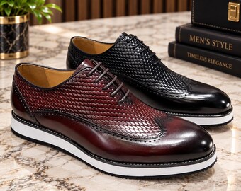Men's Handcrafted Full-Grain Calfskin Cap-Toe Loafers | Waterproof Leather Oxford Sneakers
