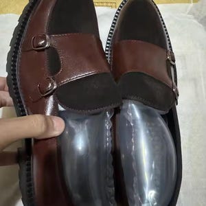 Men’s British Style Thick-Soled Loafers - Brown Split Leather Business Shoes - Fashion Luxury Slip-On Casual Loafers - Hand-Stitched Formal Dress Shoes - Thick Sole Men's Slip-Ons