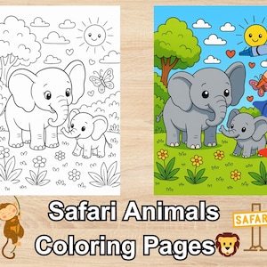 Safari Animals Coloring Pages 20 Printable Sheets for Kids