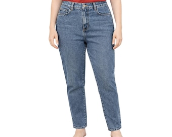 Pantalones vaqueros Bill Blass para mujer, talla 10, tiro alto, estilo mom jeans, de algodón azul, estilo vintage de los años 90.