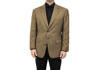 Vintage Burberrys Blazer 40R 100% Wolle Tweed Hahnentritt Sport Mantel Britisch