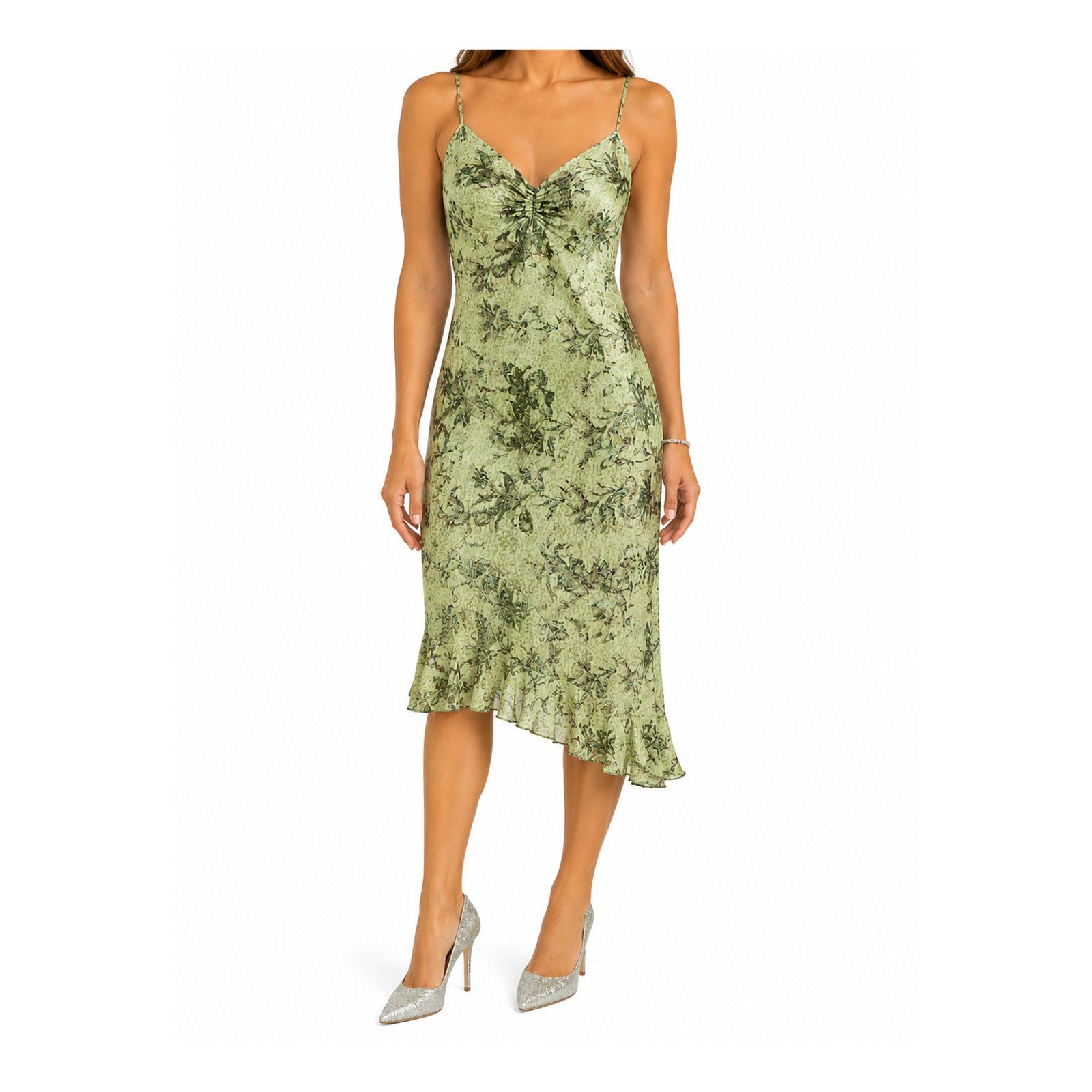 andretta donatello green dress Beaded Silk Vintage Dress Elegant Lined Small PDPmessaging2: T