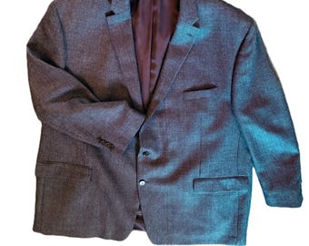 Ralph Ralph Lauren Blazer Mens 54R 100% Wool Blue Tweed Big Tall Vintage Y2K 90s