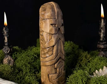 Hand-Carved Thor Wooden Statue – Norse God, Viking Decor