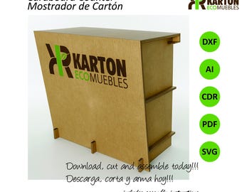 Papp-Theken-Pläne - Digitaler Download / Planos de Mostrador de Cartón - DXF- AI - CDR - Pdf - SVg