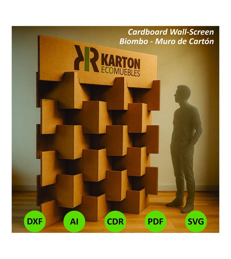 Cardboard Wall Screen - Divider | Digital Files Dxf Svg AI Pdf Cdr ...
