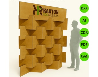 Sichtschutz aus Pappe - Trennwand | Digitale Dateien Dxf svg AI Pdf Cdr Laser oder oszillierendes Messer schneiden | Muro decorativo para steht o ferias