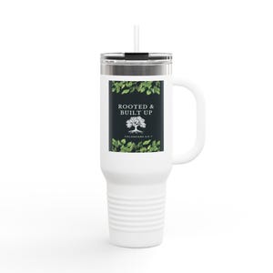 Rooted & Built Up Insulated Travel Mug, 40oz | Eco-Friendly Beverage Container for Nature Lovers, Gift for Coffee Lovers, On-the-Go [...]
