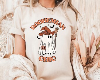 Boho Chic Geist SVG | Lustiges Halloween Shirt, Trendiges Design, Boho Gruseliges Jahr Clipart | Digitaler Download PNG SVG für Cricut & Handwerk