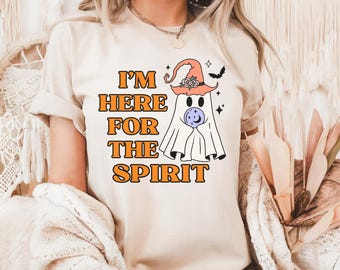 Ich bin für den Geist da | Trendige Halloween Retro Geist Clipart | SVG PNG Digitales Design für T-Shirts, Tassen, Aufkleber & Prints