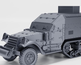 Semioruga M3 de 28 mm impreso en resina - Versión de mando (EE. UU., Segunda Guerra Mundial)