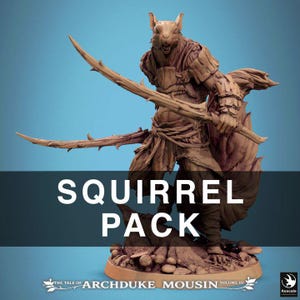 Squirrel Pack | 5 Miniatures | Rescale | The Tale Of Archduke Mousin Volume III | Resin | Fantasy | RPG | Tabletop Games | NPC | DnD | 5e