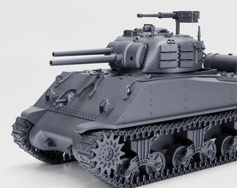 Zippo Sherman M4A3R3 de 28 mm con impresión de resina (EE. UU., Segunda Guerra Mundial)