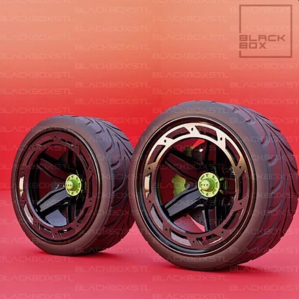 1/24 Scale Resin Full Wheel Set BLZR Style For Scale Modeling