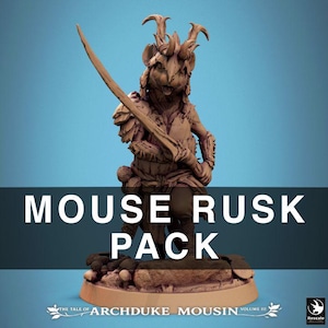 Mouse Rusk Pack | 6 Miniatures | Rescale | The Tale Of Archduke Mousin Volume III | Resin | Fantasy | RPG | Tabletop Games | NPC | DnD | 5e