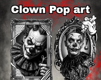 50 Clown Pop-Art procreate tattoo brushes stamp