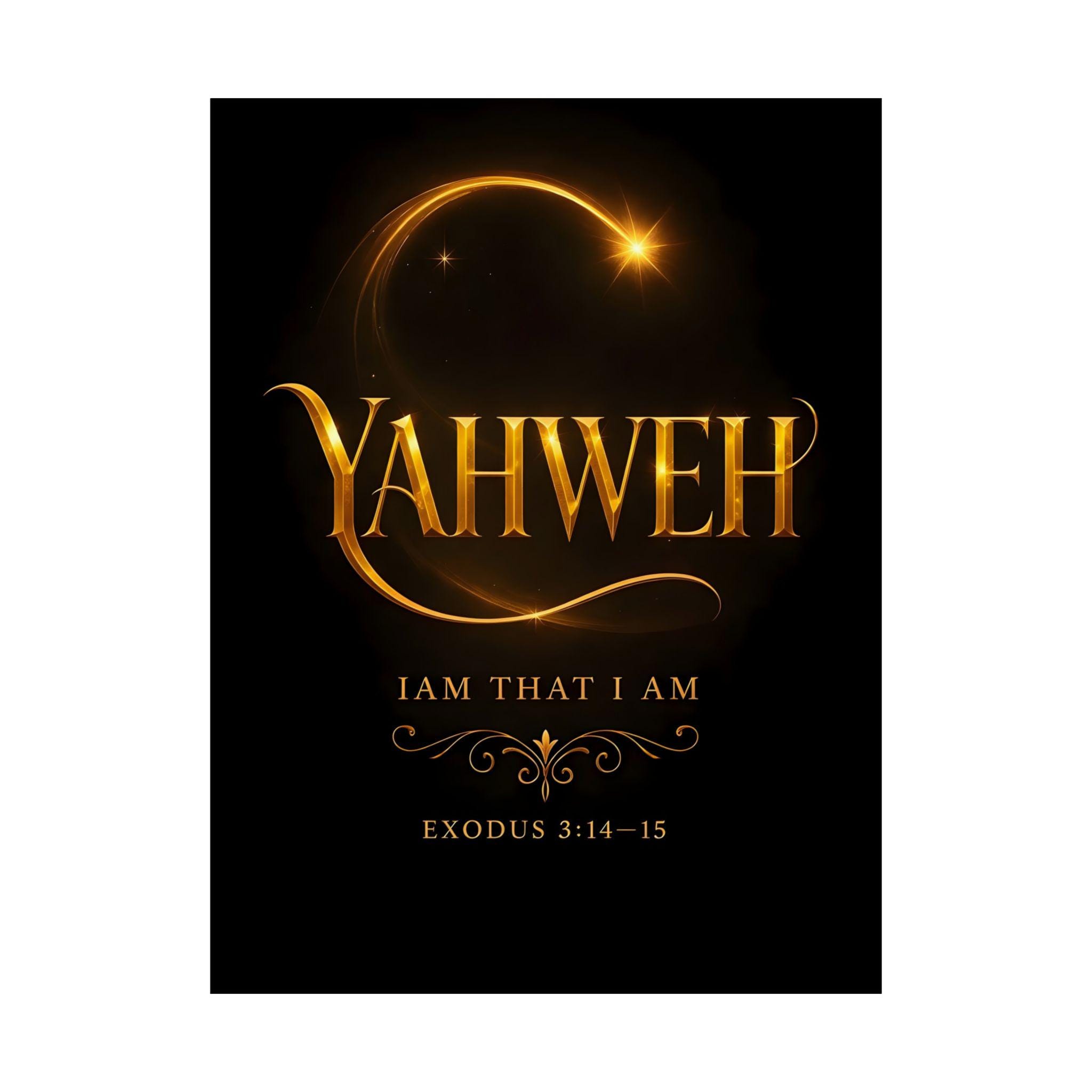Yhwh Scriptures Yahweh Scripture Print, Exodus 3:14 Black Gold Bible Verse Poster - Etsy