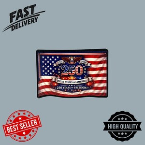 May include: A rectangular patch featuring the American flag with a central graphic displaying the number 250, the years 1776 and 2026, and the text United States of America 250 Years of Freedom, accented by a bald eagle and fireworks.