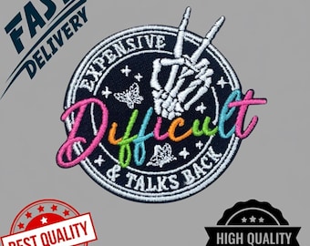 Sarcastic Skeleton Embroidered Patch, Funny Gothic Meme Applique