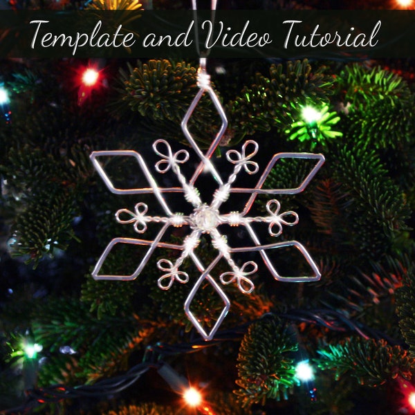 Wire Wrapped Snowflake Christmas Tree Ornament Template Pattern : Downloadable File with Video Tutorial