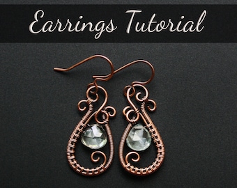 Wire Weave / Wire Wrapped Earrings Tutorial : &quot;Harmony&quot; | Downloadable PDF | Advanced Beginner Project