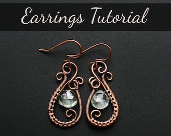 Wire Weave / Wire Wrapped Earrings Tutorial : "Harmony" | Downloadable PDF | Advanced Beginner Project