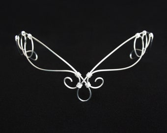 Elven Circlet - Silver Tone Aluminum Headpiece - Bridal Tiara - Medieval Crown - Eleanor