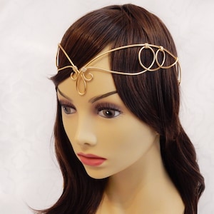 Elven Circlet - Gold Tone Aluminum Headpiece - Bridal Tiara - Medieval Crown - Eleanor