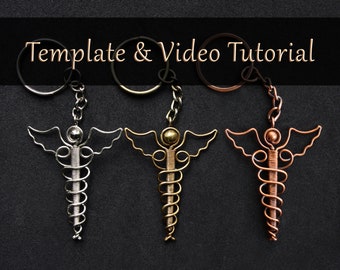 Wire Wrapped Caduceus Template : Downloadable File with Video Tutorial | Intermediate Wire Wrapping Project