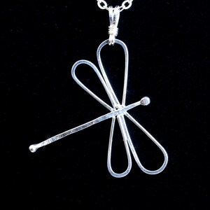 Sterling Silver Dragonfly Pendant Necklace Spring Summer Jewelry image 2