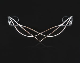 Silver Aluminum Elf Crown - Elven Fae Fairy Circlet Headpiece | "Elissa"