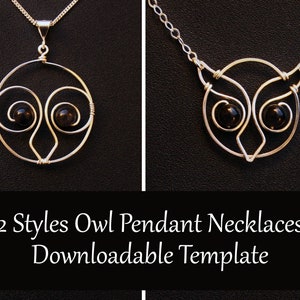 Owl Pendant Necklaces Template Pattern : Downloadable File with Free Video Tutorial
