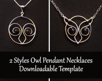 Owl Pendant Necklaces Template Pattern : Downloadable File with Free Video Tutorial
