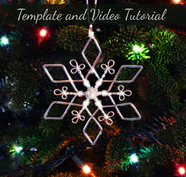 Wire Wrapped Snowflake Christmas Tree Ornament Template Pattern : Downloadable File with Video Tutorial image 1