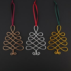 Celtic Christmas Tree Ornament - Handcrafted Holiday Gift - Cute Wire Wrapped Celtic Christmas Tree Stocking Stuffer