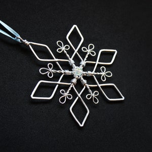 Wire Wrapped Snowflake Christmas Tree Ornament Template Pattern : Downloadable File with Video Tutorial image 4