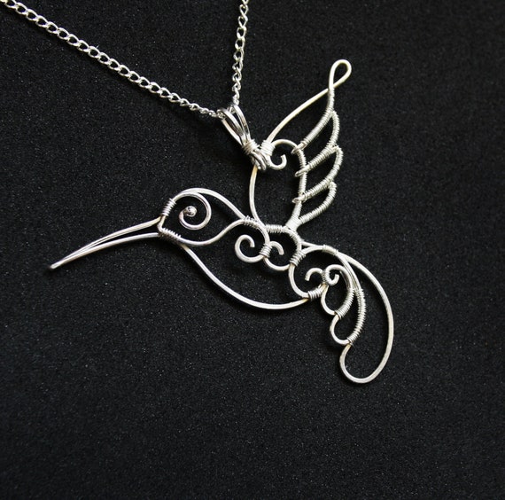 Wire Wrapped Hummingbird Pendant Template Pattern Etsy