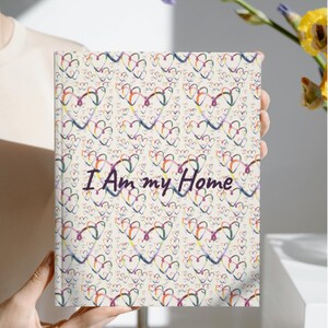 Heart Pattern Hardcover Journal Lined Notebook Aesthetic Diary I Am My Home
