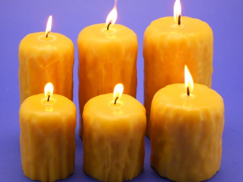 Bees Wax Candles Drip Finish Beeswax Pillar Candles Bulk Etsy