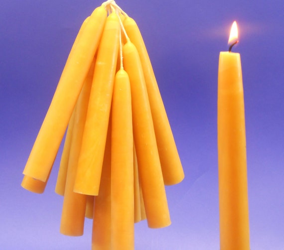 12-6/' 100/% PURE BEESWAX TAPER CANDLES NO ADDITIVES