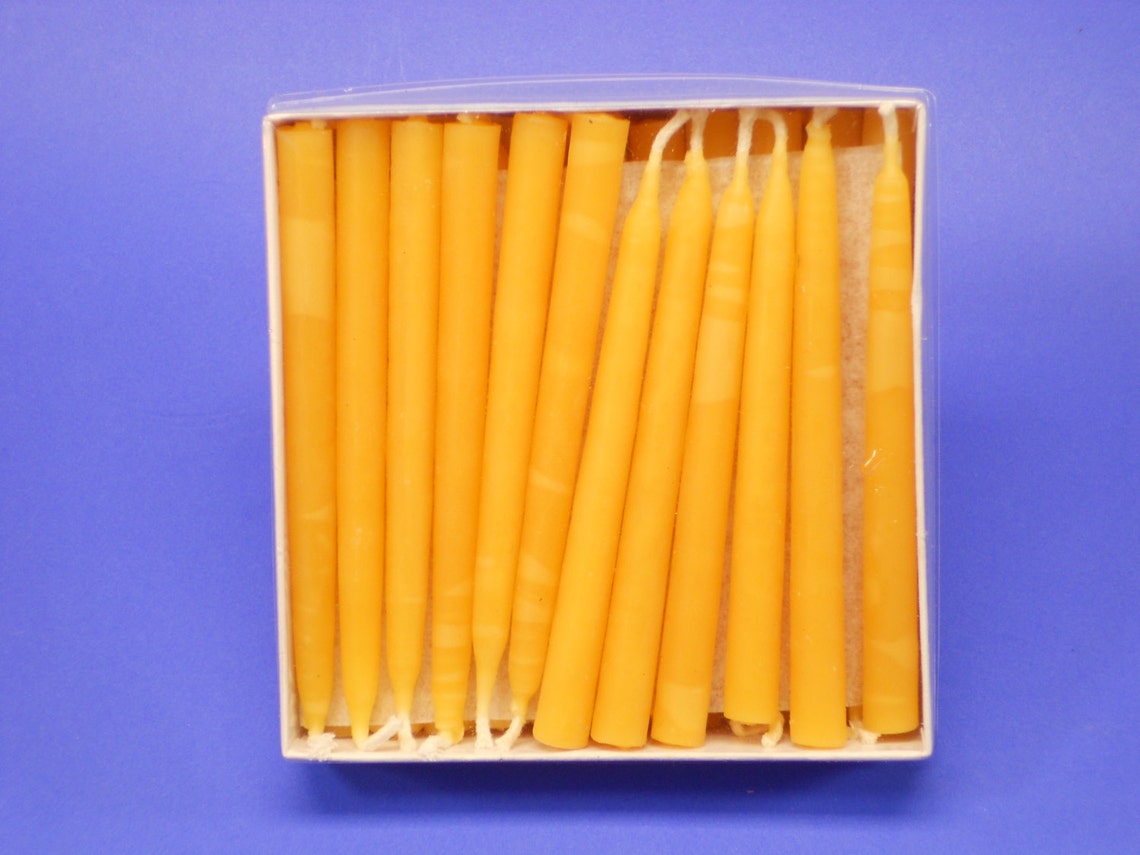 Box of 36 Beeswax Birthday Candles 3/16 x 3 1/2 Etsy