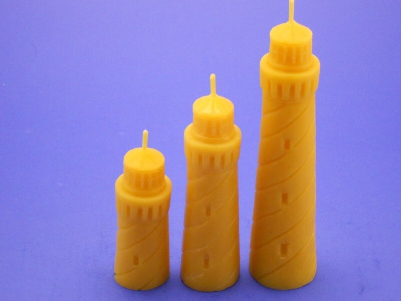 Set of 3 Lighthouse Candles Beeswax Candles Hand Poured Etsy