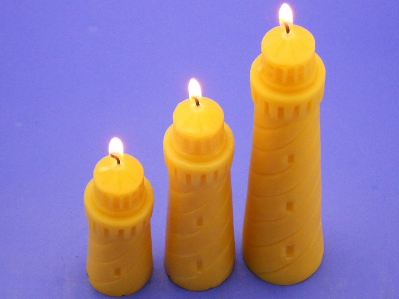 Set of 3 Lighthouse Candles Beeswax Candles Hand Poured Etsy Canada