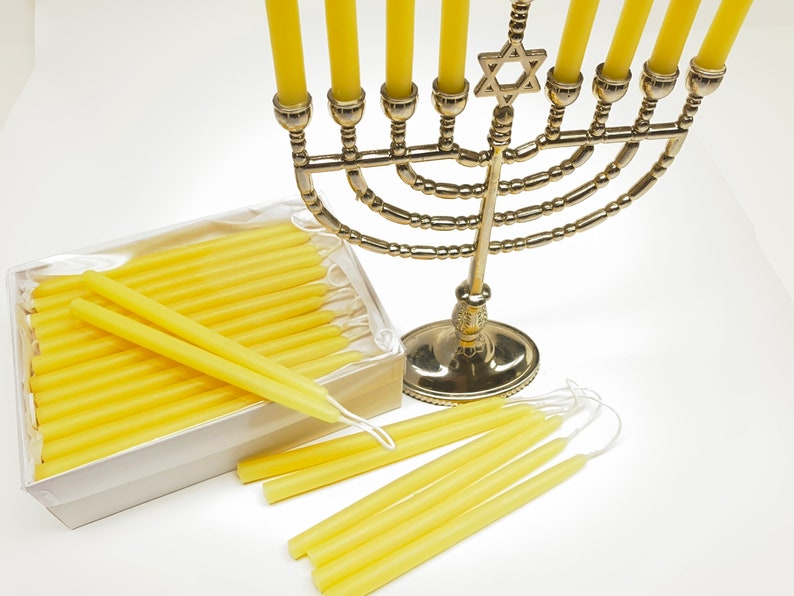44 Advent Hanukkah Candles Beeswax Menorah Candles Beeswax Etsy