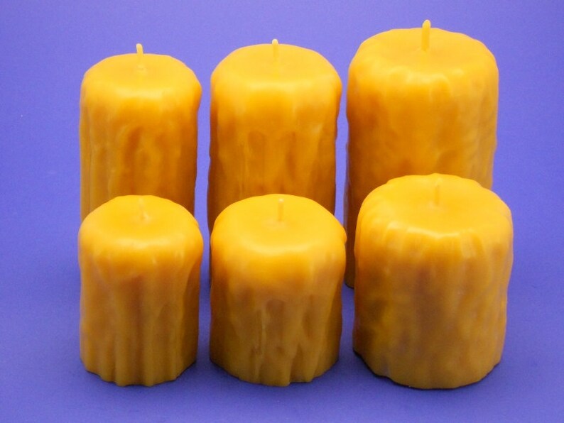 Bees Wax Candles Drip Finish Beeswax Pillar Candles Bulk Etsy